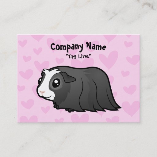 Customizable Guinea Pig Love (long hair) Business Card