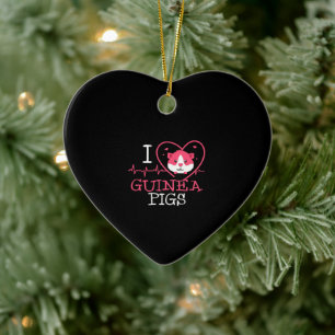 Guinea Pig Love Rodent Heartbeat Guinea Pig Ceramic Ornament