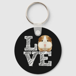 Guinea Pig Love Rodent Wheek Keychain