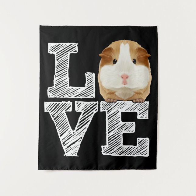 Guinea Pig Love Rodent Wheek Tapestry (Front)