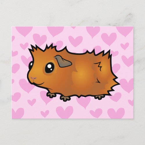Guinea Pig Love scruffy Postcard