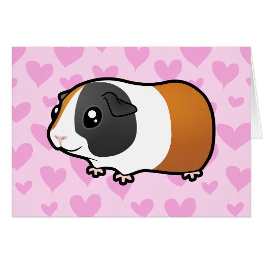 Guinea Pig Love (smooth hair) Cards (Front Horizontal)