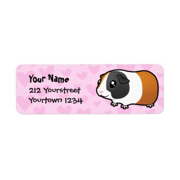 Guinea Pig Love (smooth Hair) Label by CartoonizeMyPet at Zazzle