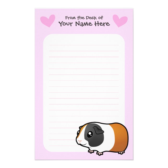 Guinea Pig Love (smooth hair) Personalized Stationery