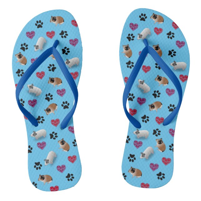 Guinea Pig Lover Flip Flops (Footbed)