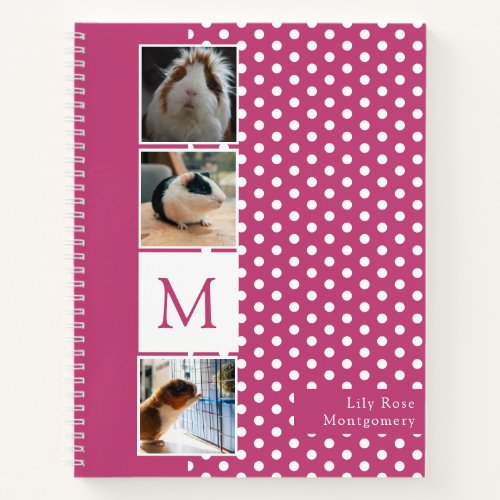Guinea Pig Lover Monogram Photo Notebook