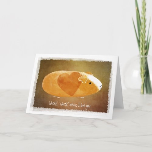 Guinea Pig Lover Valentine Card