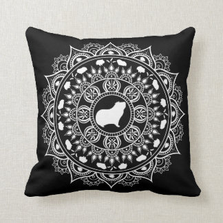 Guinea Pig Mandala Art Throw Pillow