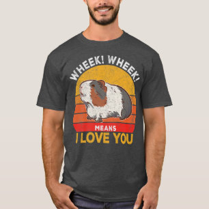 Guinea Pig Mom Dad Guinea Pig Lover Wheek Retro T-Shirt