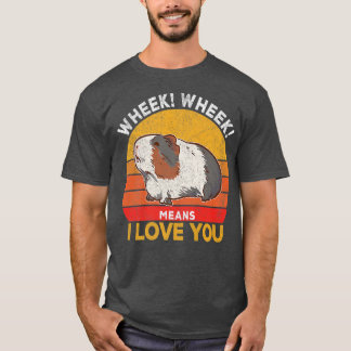 Guinea Pig Mom Dad Guinea Pig Lover Wheek Retro T-Shirt