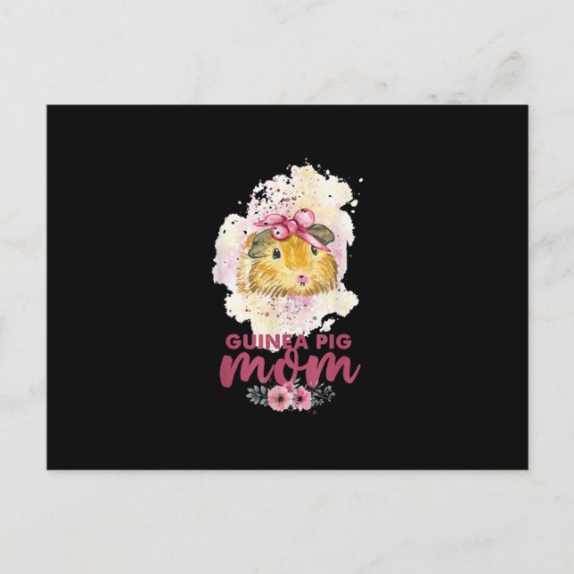 Guinea Pig Mom Floral Mors Day And Christmas Gift Postcard (Front)