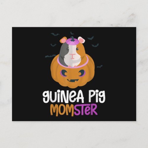 Guinea Pig Momster Pumpkin Monster Funny Halloween Postcard