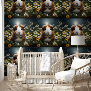 Guinea Pig Moon Flower Daisies, Wallpaper