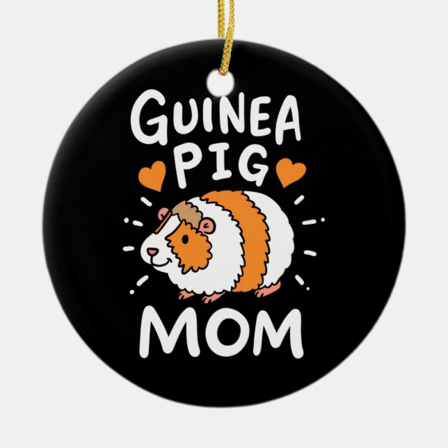 Guinea Pig Mother Ceramic Ornament (Front)