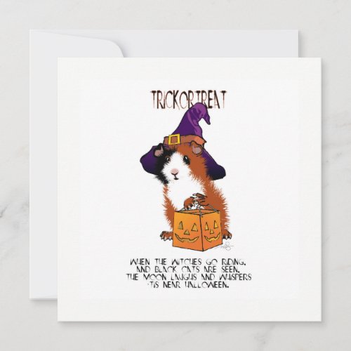 Guinea Pig 'n Pumpkin Halloween Card