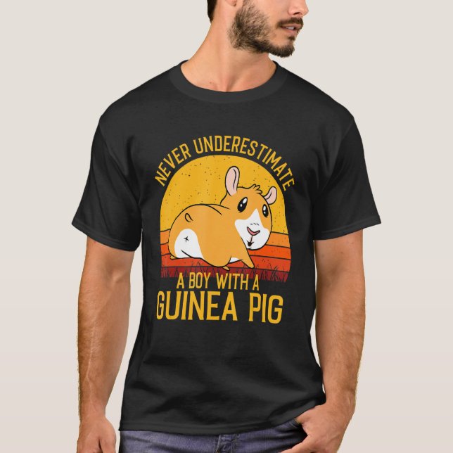 Guinea Pig  Never Underestimate A Boy With A Guine T-Shirt (Front)