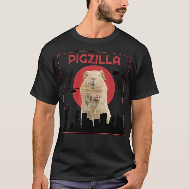 Guinea Pig  Novelty Pigzilla Funny T-Shirt (Front)