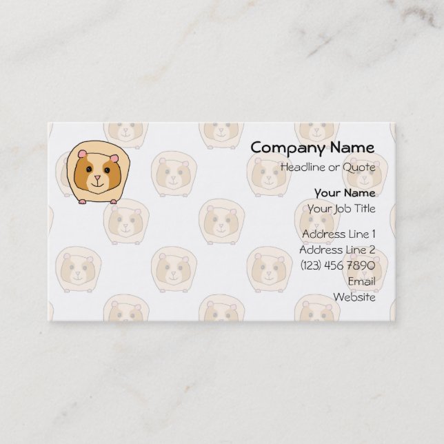 Guinea Pig on a pattern of paler Guinea Pigs. Business Card (Front)