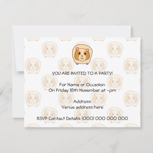 Guinea Pig on a pattern of paler Guinea Pigs Invitation