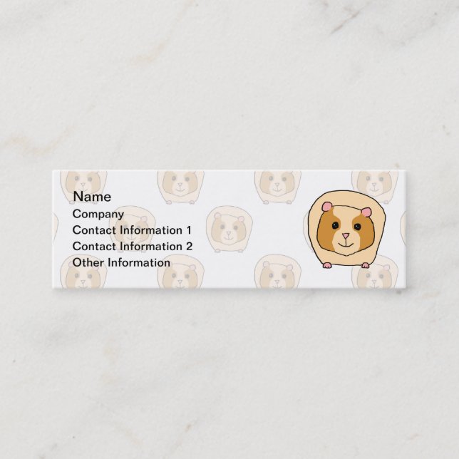 Guinea Pig on a pattern of paler Guinea Pigs. Mini Business Card (Front)