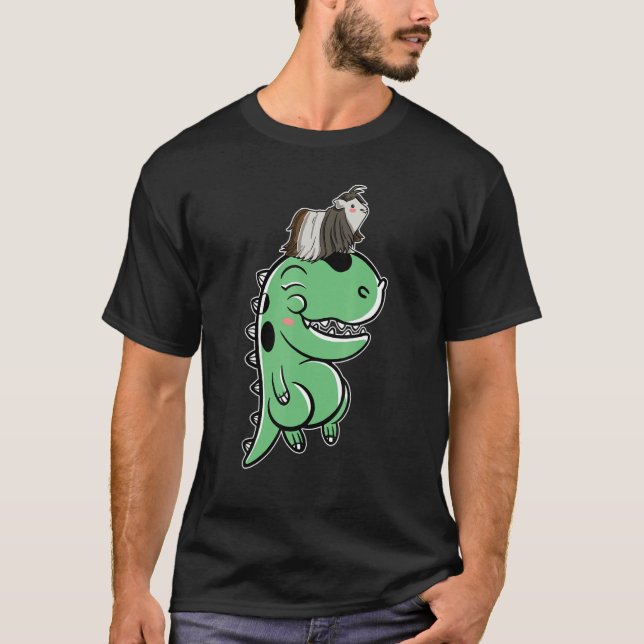 Guinea Pig On Dinosaur   Guinea Pig T-Shirt (Front)