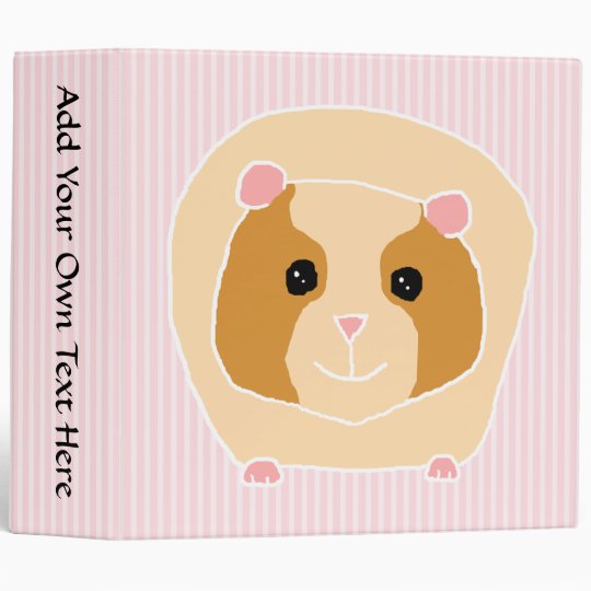 Guinea Pig, on light pink stripes. Binder