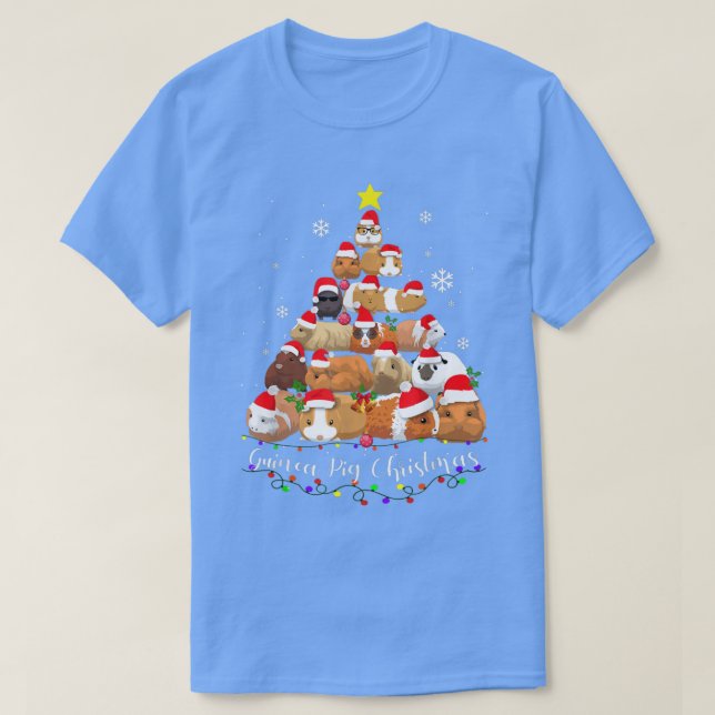 Guinea Pig Ornament Christmas Tree Funny Christmas T-Shirt (Design Front)