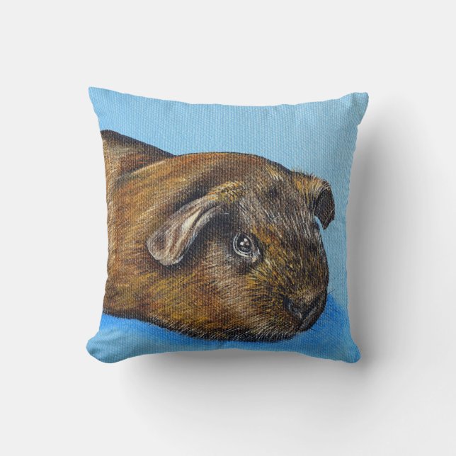 Guinea Pig Painting Throw Pillow (Front)