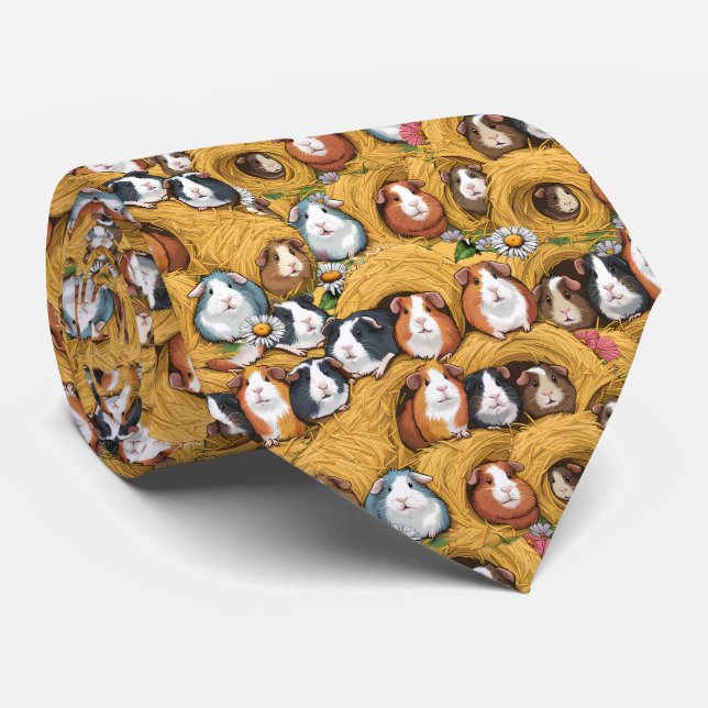 Guinea Pig Pattern for Animal Lovers Neck Tie (Rolled)