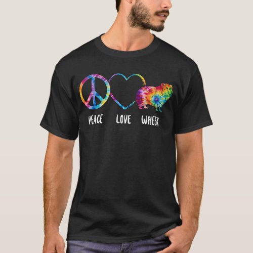 Guinea Pig Peace Love Wheek Tie Dye T_Shirt