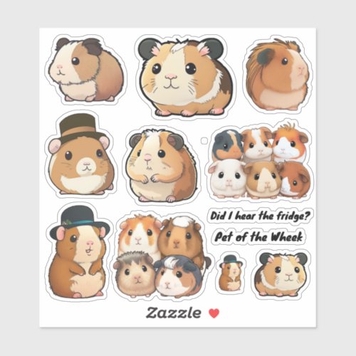 Guinea Pig Pet of the Wheek Guinea Pig Stickers