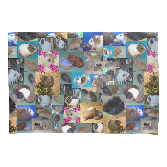 Guinea Pig Photo Collage, Pillow Case (Front)
