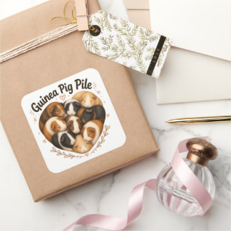 Guinea Pig Pile Square Sticker
