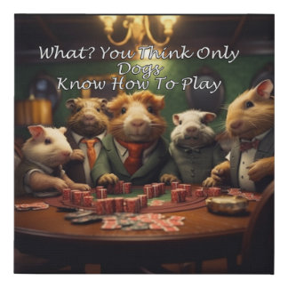 Guinea Pig Poker Faux Wrapped Canvas Print