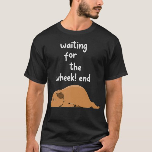 Guinea Pig Pun Waiting For The Wheek end Premium  T_Shirt