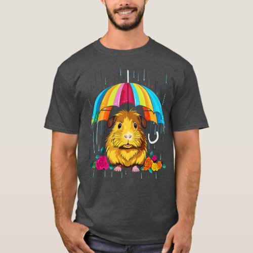Guinea Pig Rainy Day With Umbrella T_Shirt
