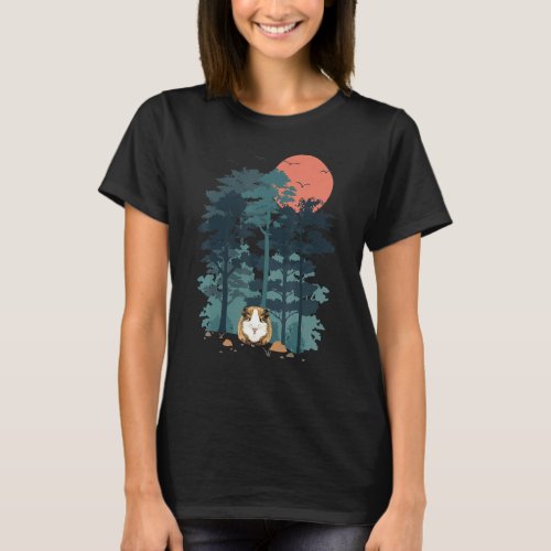 Guinea Pig Rodent Mountain Pine Tree Sky Birds Are T_Shirt