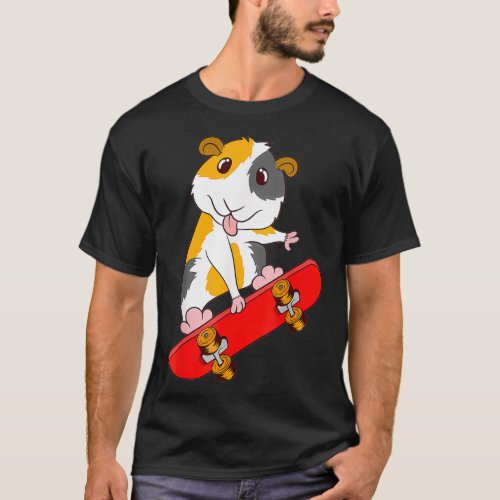 Guinea Pig Rodent Skate Park Freestyle Skateboard  T_Shirt