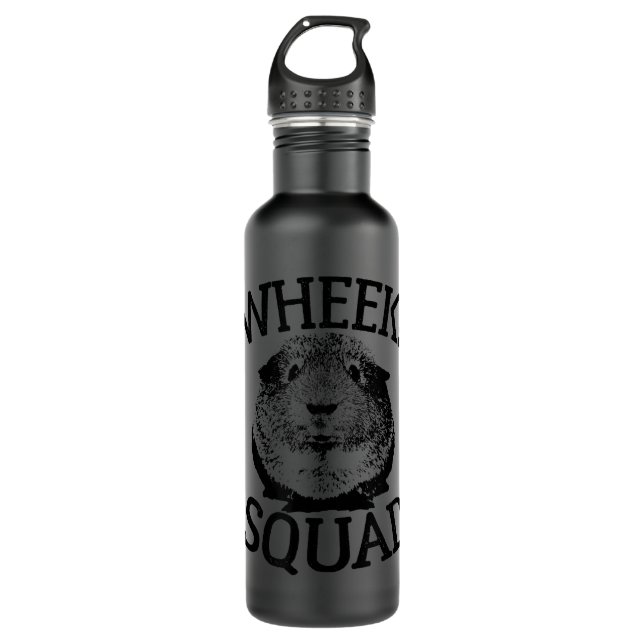 Guinea Pig s Wheek Squad Cute Funny Guinea Pig Shi Stainless Steel Water Bottle (Front)