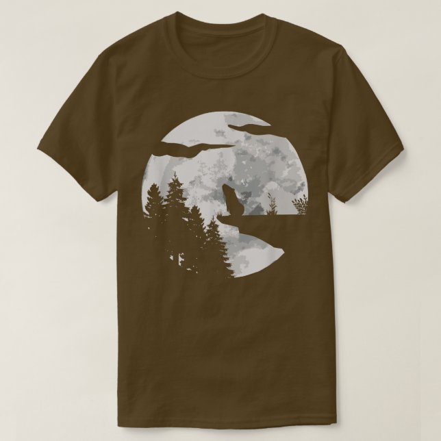 Guinea Pig Silhouette At Night With A Moon - Guine T-Shirt (Design Front)