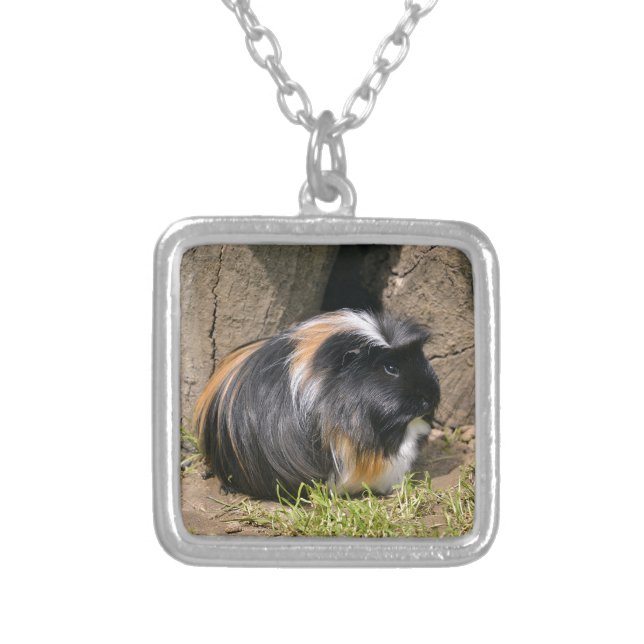 Guinea pig silver plated necklace (Front)