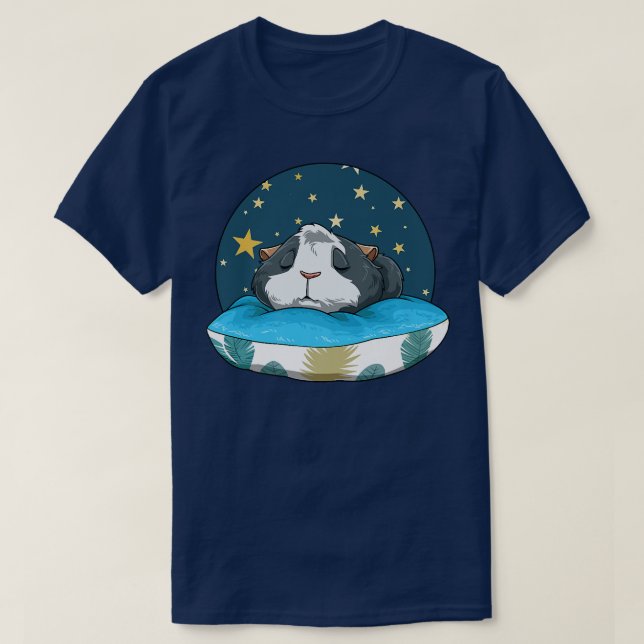 Guinea Pig Sleeping Pillow Stars Sleeping Premium  T-Shirt (Design Front)