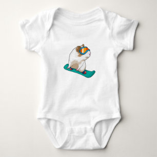 Guinea pig Snowboarder Snowboard Baby Bodysuit