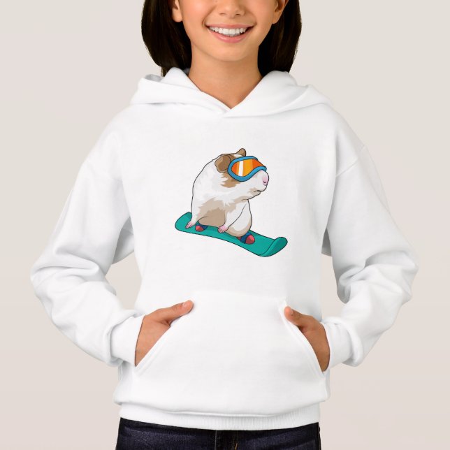 Guinea pig Snowboarder Snowboard Hoodie (Front)