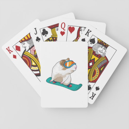Guinea pig Snowboarder Snowboard Playing Cards