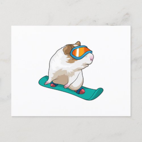 Guinea pig Snowboarder Snowboard Postcard