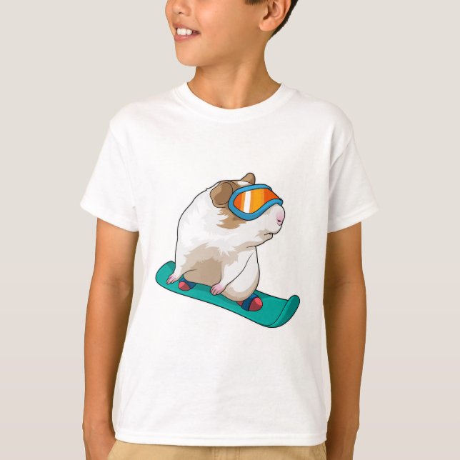 Guinea pig Snowboarder Snowboard T-Shirt (Front)