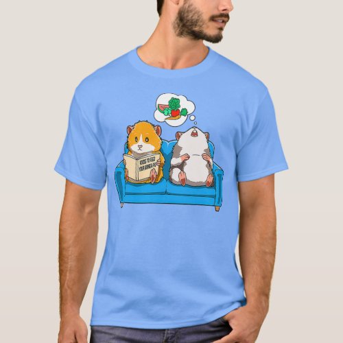 Guinea Pig Sofa Reading Dreaming Food  2  T_Shirt