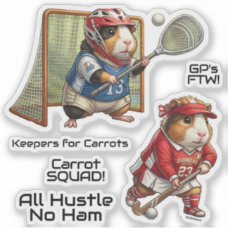 Guinea Pig Sports, Field Hockey, Lacrosse Goalie Sticker
