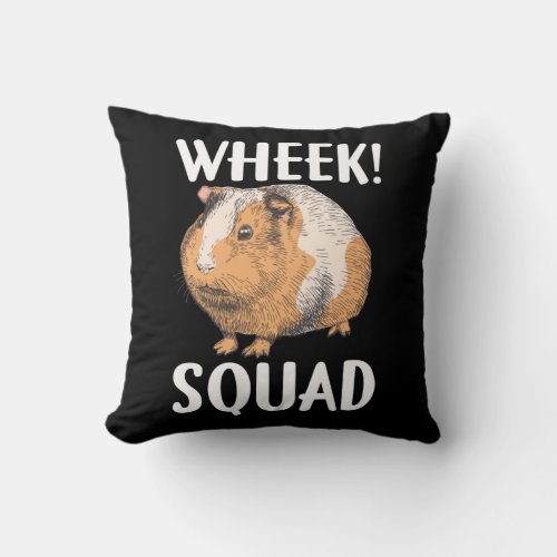 Guinea Pig Squad Funny Wheek Animal Throw Pillow